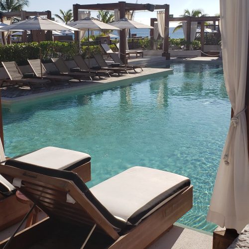 Luxurious lounge area at upscale resort
